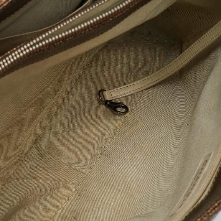 Pre Owned Chanel Metallic Bronze Quilted Caviar Leather Grand GST Shopping Tote