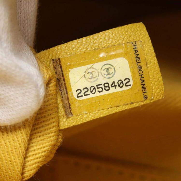 Pre Owned Chanel Deauville Ivory Yellow Leather Raffia Tote Bag