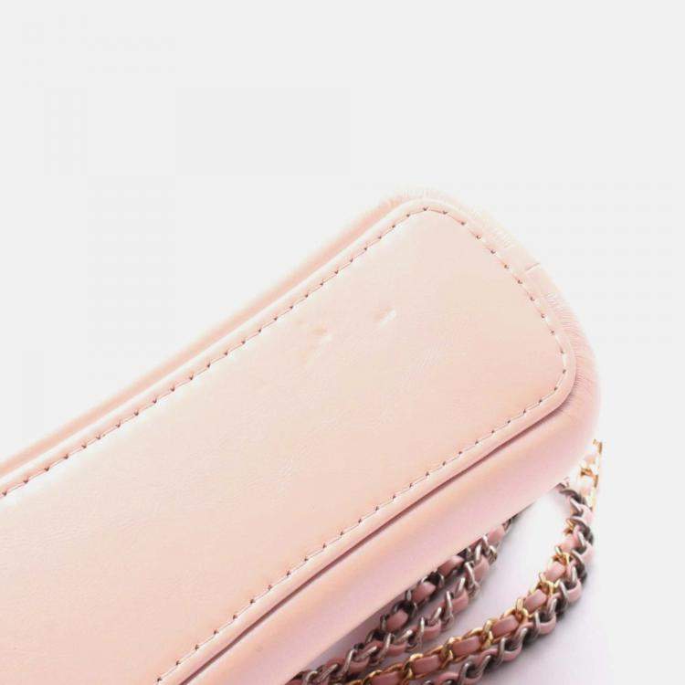 Pre Owned Chanel Gabrielle Small Pink Leather Hobo Bag