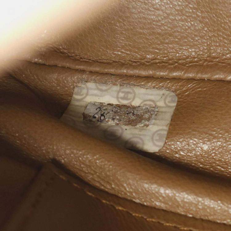Pre Owned Chanel CC Khaki Fabric Shoulder Bag 