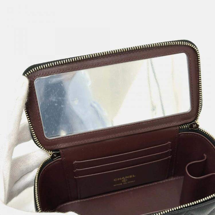 Pre Owned Chanel Vanity Mini Black Caviar Leather Shoulder Bag