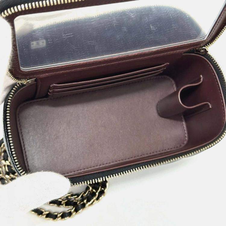 Pre Owned Chanel Vanity Mini Black Caviar Leather Shoulder Bag