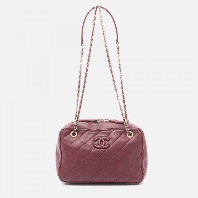 Pre Owned Chanel CC Bordeaux Leather Camera Bag