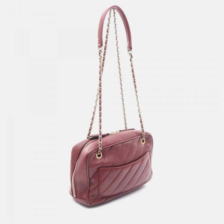 Pre Owned Chanel CC Bordeaux Leather Camera Bag