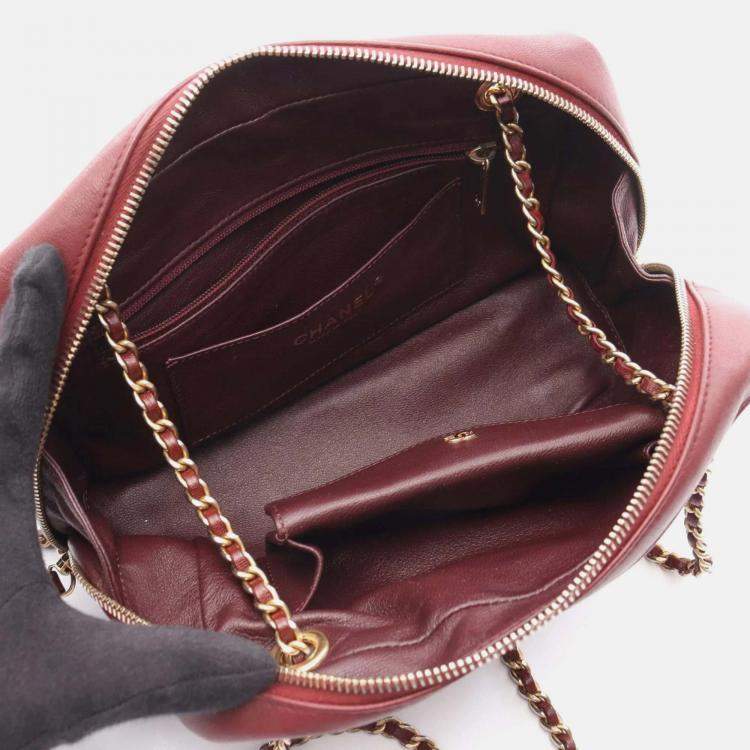 Pre Owned Chanel CC Bordeaux Leather Camera Bag