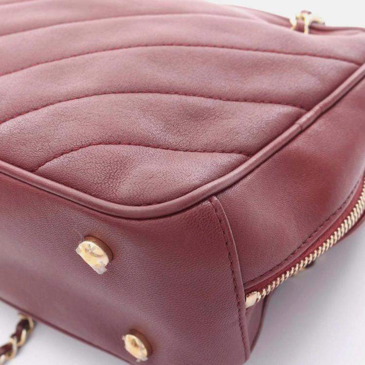 Pre Owned Chanel CC Bordeaux Leather Camera Bag