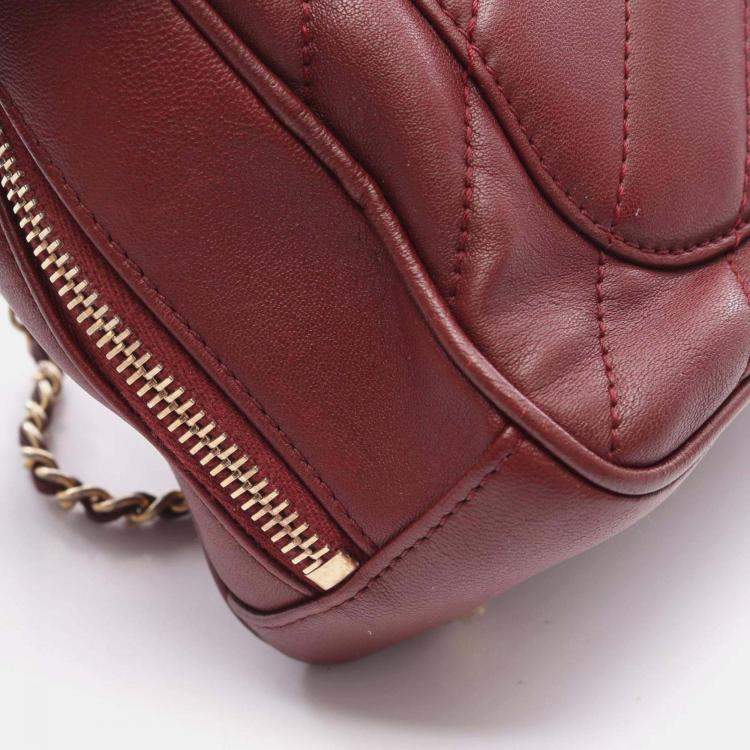 Pre Owned Chanel CC Bordeaux Leather Camera Bag