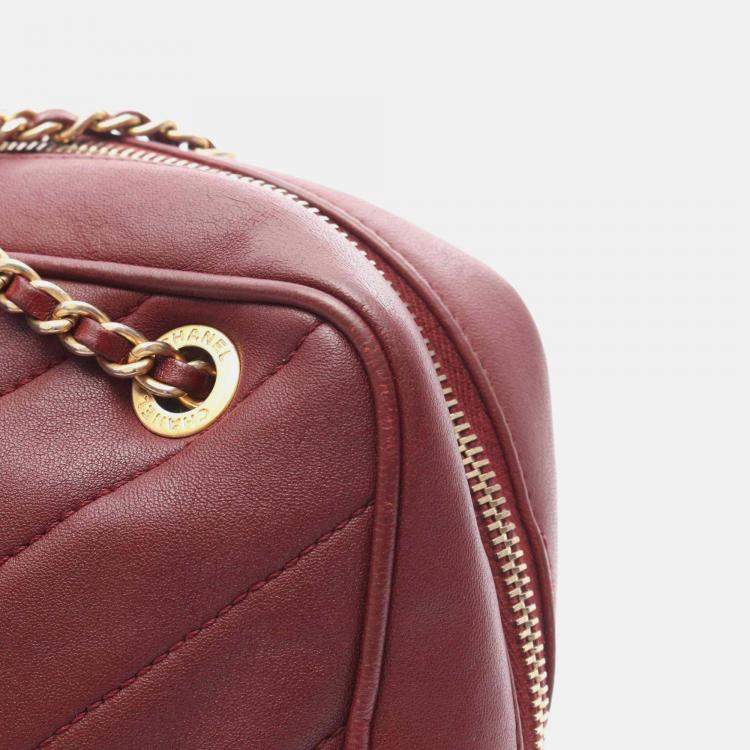 Pre Owned Chanel CC Bordeaux Leather Camera Bag