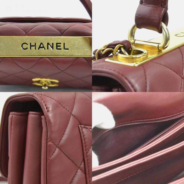 Pre Owned Chanel Trendy Burgundy Leather Shoulder Bag