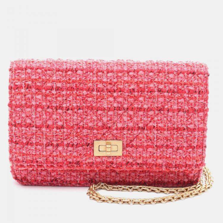 Pre Owned Chanel 2.55 Red Fabric Shoulder Bag