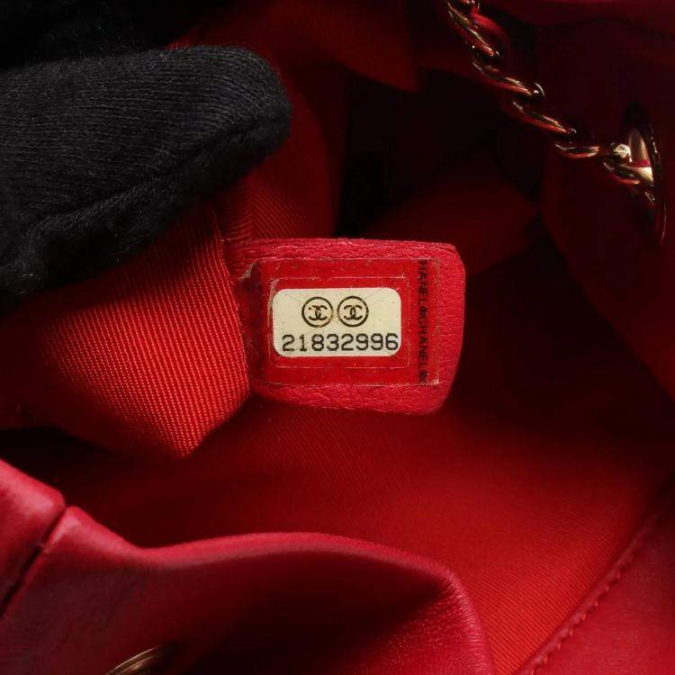 Pre Owned Chanel Cruise Line Red Lambskin Leather Backpack