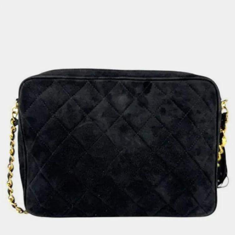 Pre Owned Chanel CC Tassel Black Suede Shoulder Bag