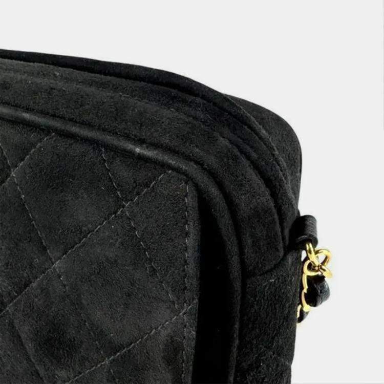 Pre Owned Chanel CC Tassel Black Suede Shoulder Bag