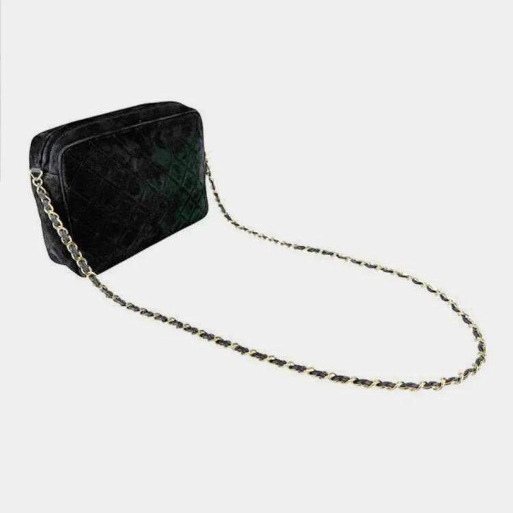 Pre Owned Chanel CC Tassel Black Suede Shoulder Bag
