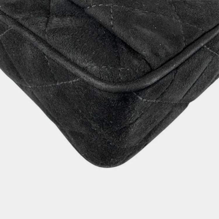 Pre Owned Chanel CC Tassel Black Suede Shoulder Bag
