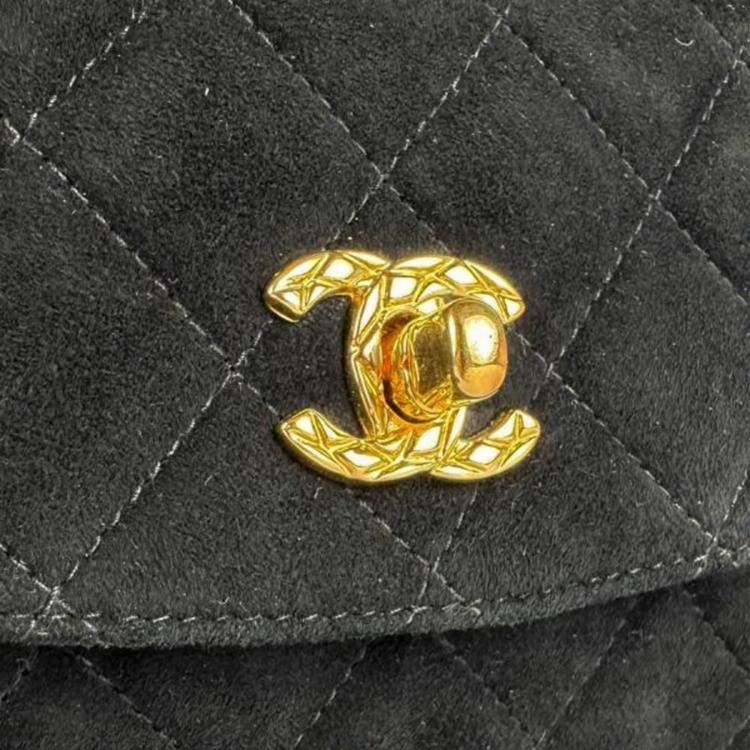 Pre Owned Chanel CC Tassel Black Suede Shoulder Bag