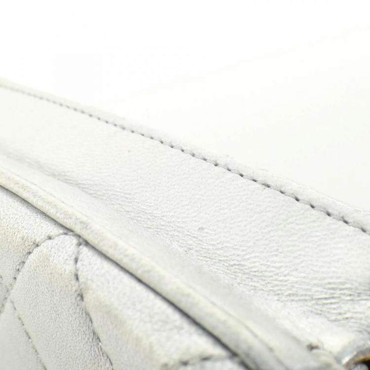 Pre Owned Chanel Silver Shoulder Bag