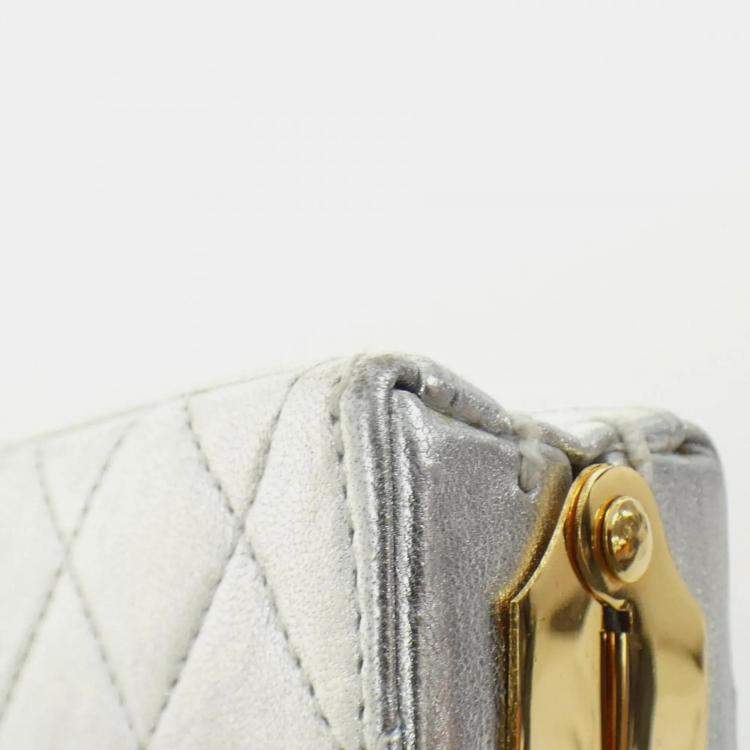 Pre Owned Chanel Silver Shoulder Bag