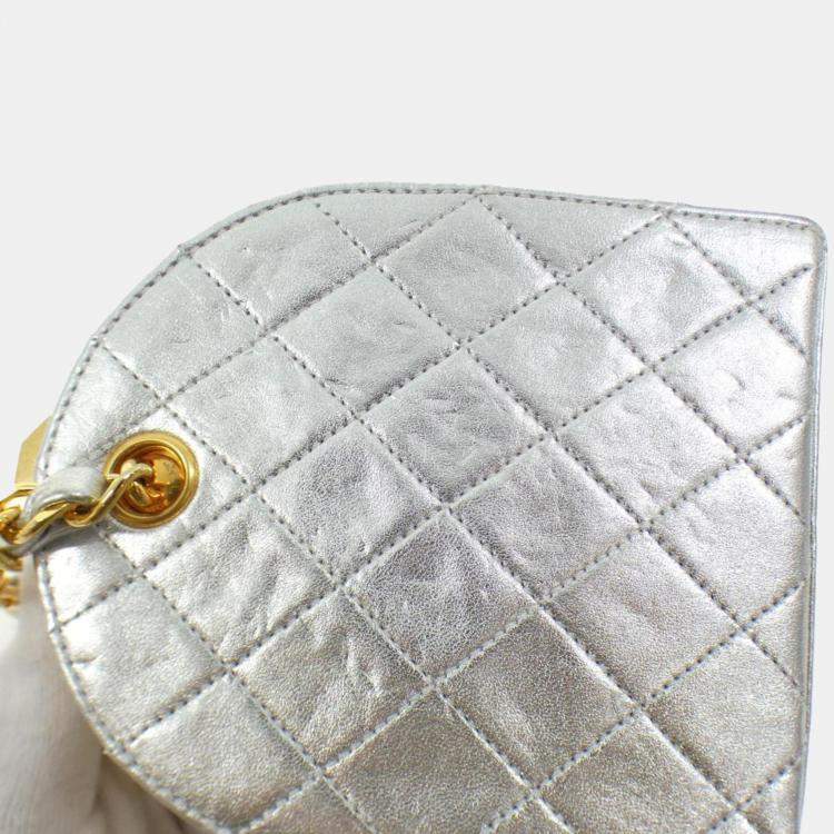 Pre Owned Chanel Silver Shoulder Bag