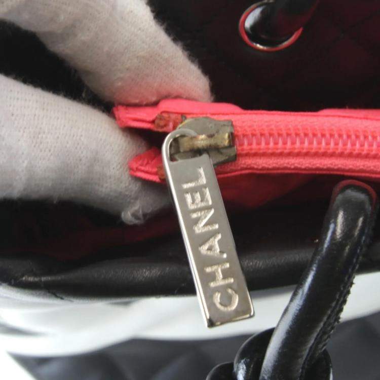 Pre Owned Chanel Medium Cambon Line Black Leather Tote Bag