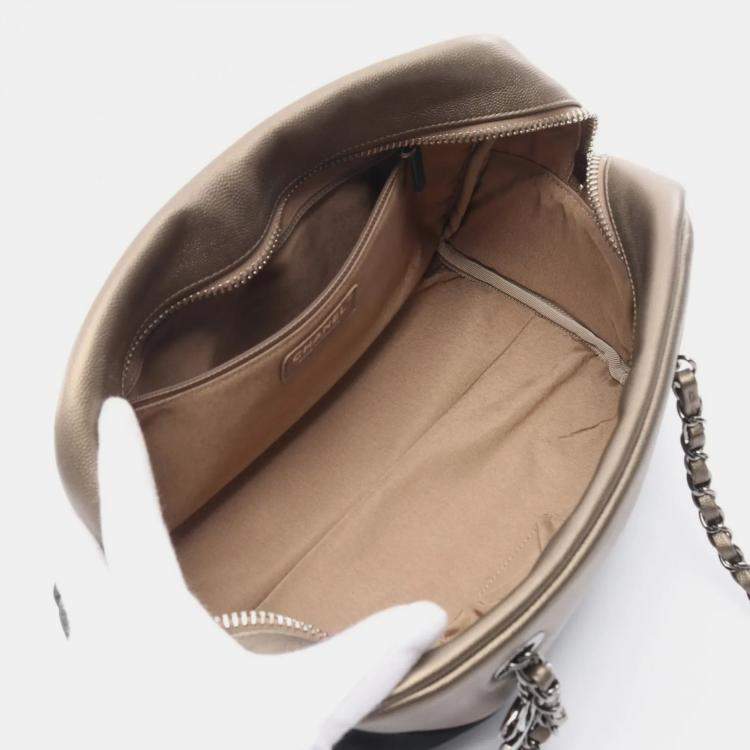 مملوكة مسبقًا Chanel Coco Mark Charm Black/Brown Calfskin Shoulder Bag