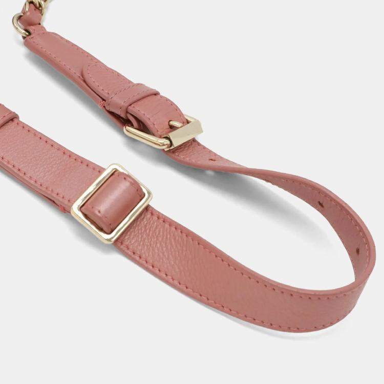 Pre Owned Chanel Matelasse Coco Mark Belt Bag Body Chain Shoulder Leather Pink