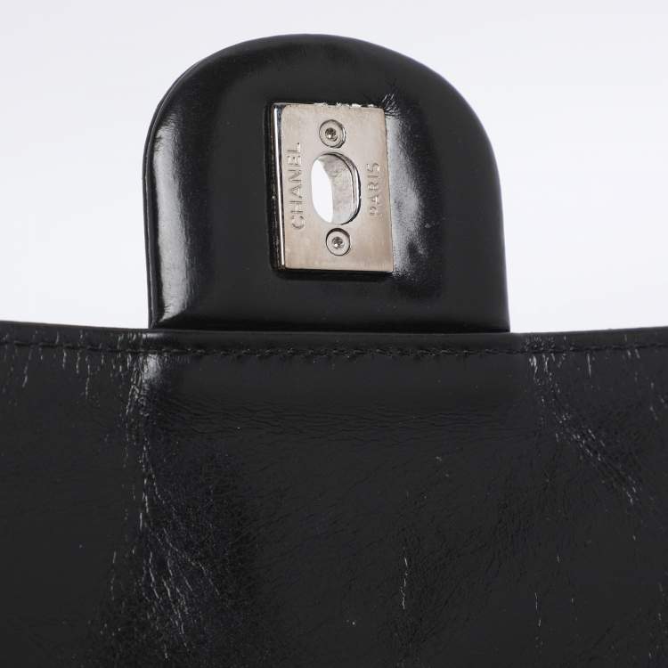 Pre Owned Chanel Black Quilted Glazed Leather Small CC Delivery Bag