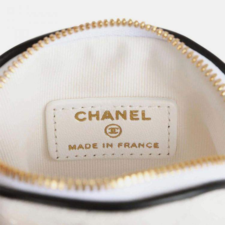 Pre Owned Chanel 23C Coco Master Racket White Canvas Leather Mini Bag