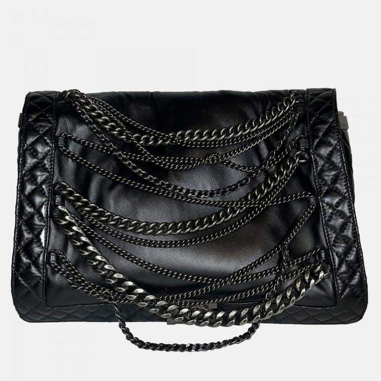 Pre Owned Chanel Boy Xl Black Paris-Dallas Enchained Shoulder Bag
