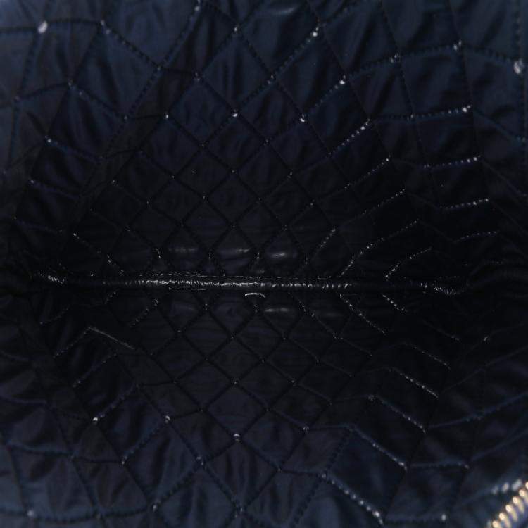 Pre Owned Chanel Cc Medium Quilted Velvet Cosmetic Case