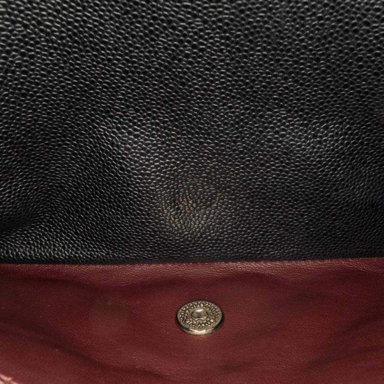 Pre Owned Chanel Classic Double Flap Jumbo Black Caviar Shoulder Bag