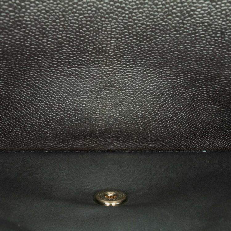 Pre Owned Chanel Classic Double Flap Jumbo Gray Caviar Shoulder Bag