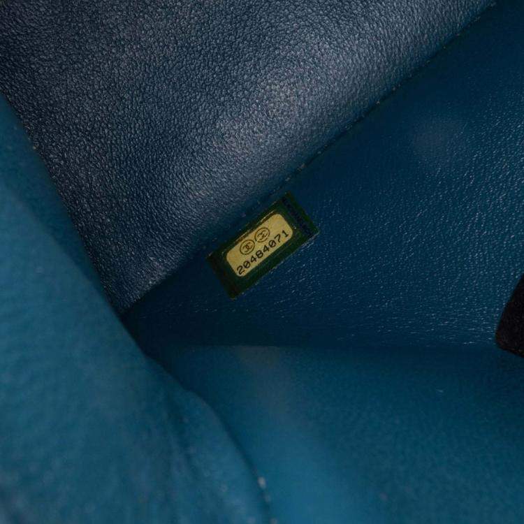 Pre Owned Chanel Classic Double Flap Jumbo Blue Caviar Shoulder Bag