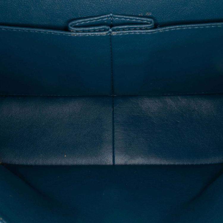 Pre Owned Chanel Classic Double Flap Jumbo Blue Caviar Shoulder Bag