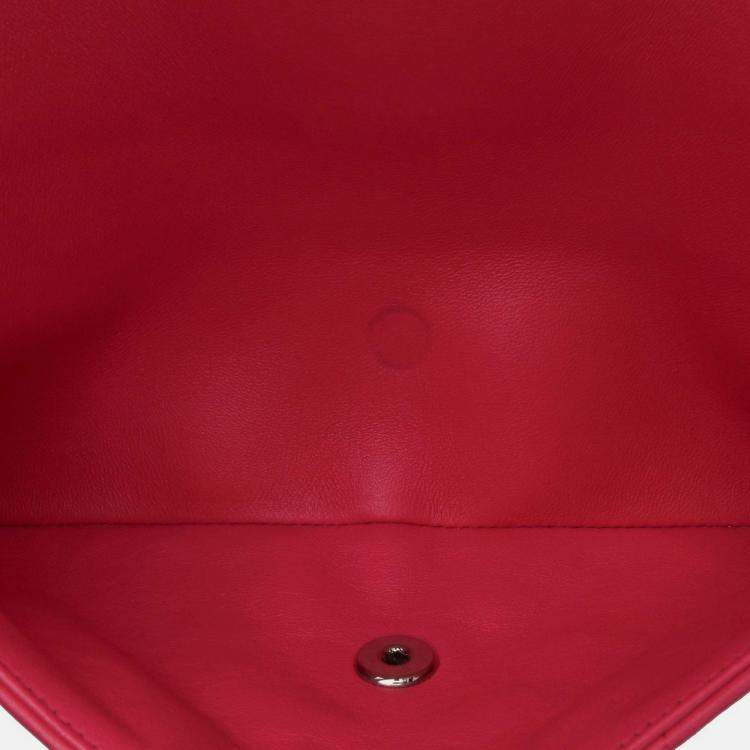 Pre Owned Chanel Classic Double Flap Jumbo Pink Lambskin Shoulder Bag