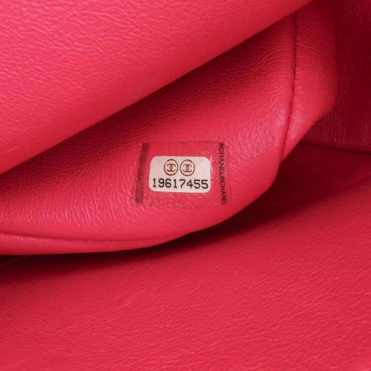 Pre Owned Chanel Classic Double Flap Jumbo Pink Lambskin Shoulder Bag