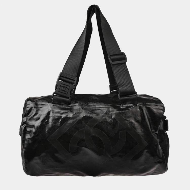 Pre Owned Chanel Sport Line Black PVC/Canvas Shoulder Bag