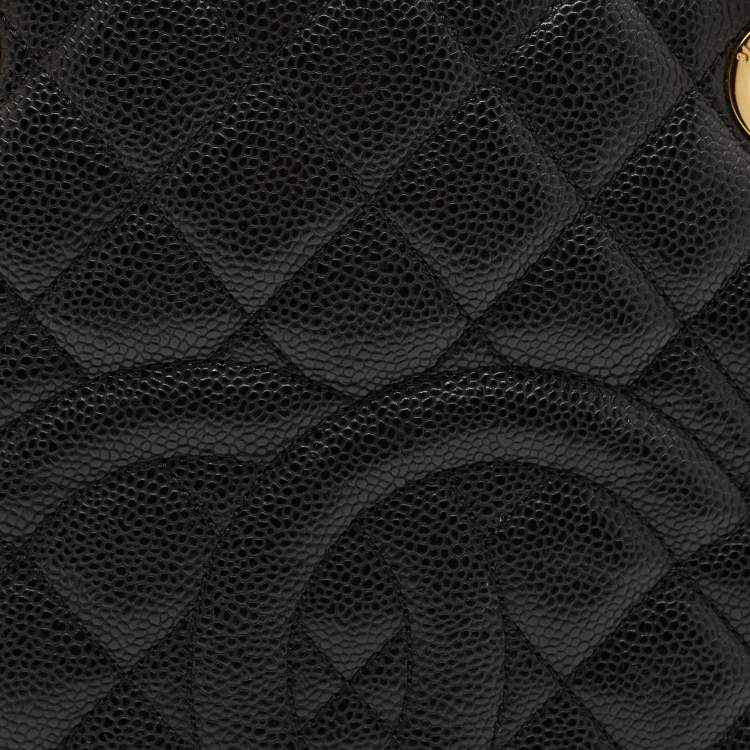 Pre Owned Chanel Black Quilted Caviar Leather GST Grand Shopping Tote