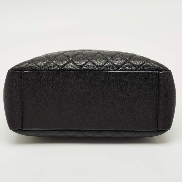 Pre Owned Chanel Black Quilted Caviar Leather GST Grand Shopping Tote
