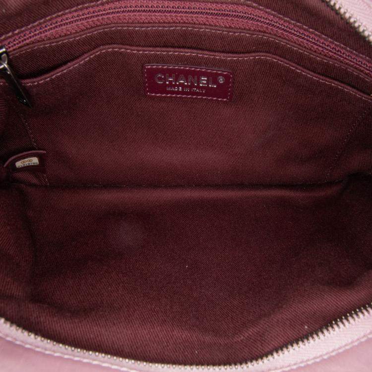 Pre Owned Chanel Pink Quilted Glazed Calfskin Coco Pleats Clutch