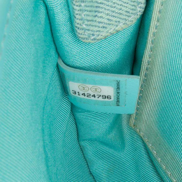 Pre Owned Chanel Blue Mini CC Quilted Denim Messenger Flap