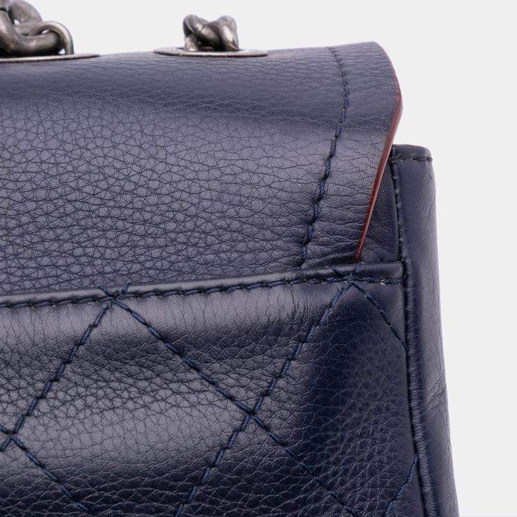 Pre Owned Chanel Blue Paris-Greece Calfskin Archi Chic Flap