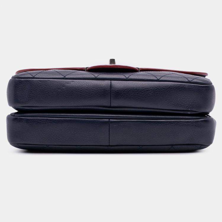 Pre Owned Chanel Blue Paris-Greece Calfskin Archi Chic Flap