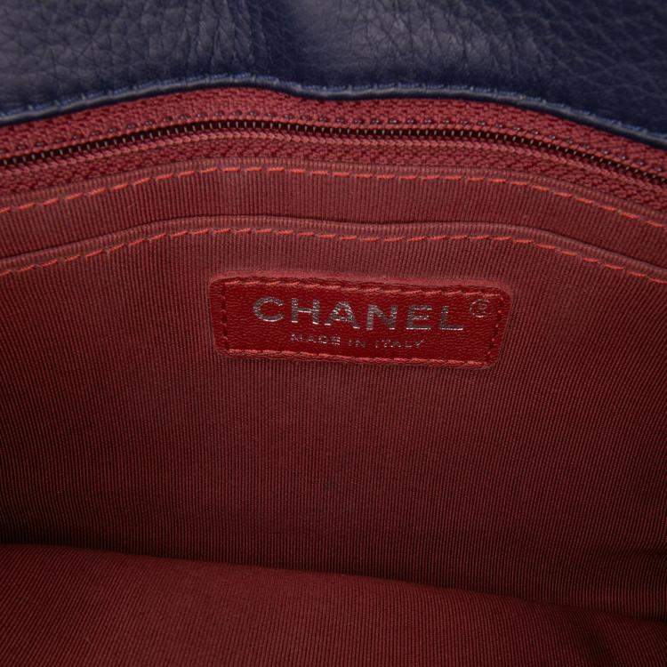 Pre Owned Chanel Blue Paris-Greece Calfskin Archi Chic Flap