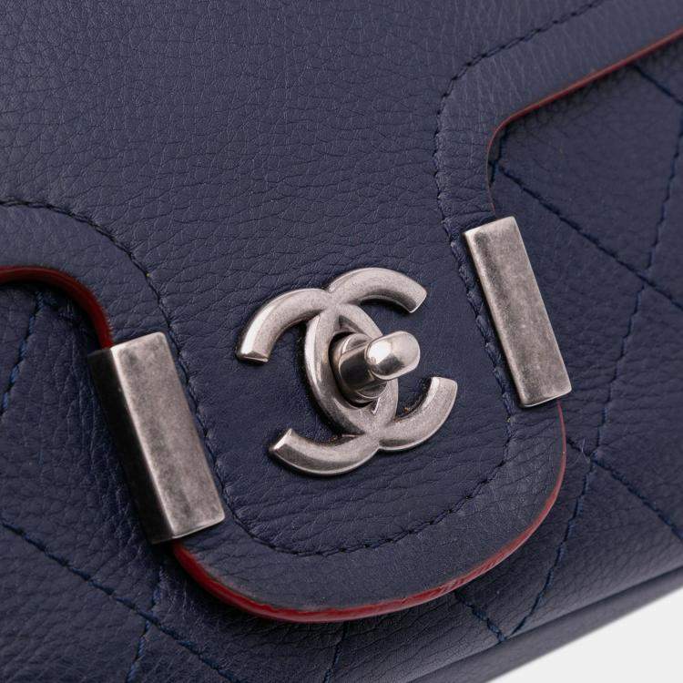 Pre Owned Chanel Blue Paris-Greece Calfskin Archi Chic Flap