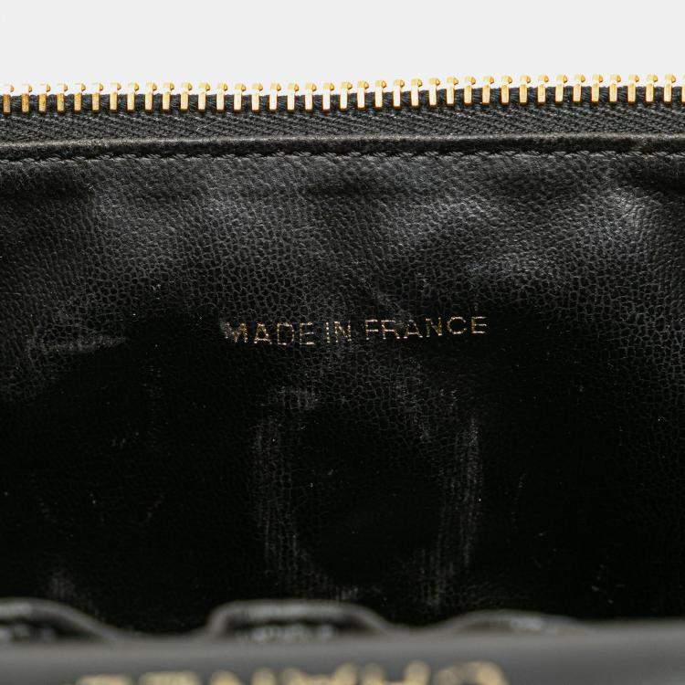 Pre Owned Chanel Black CC Caviar Vanity Case