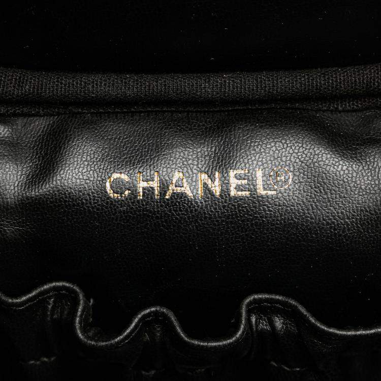 Pre Owned Chanel Black CC Caviar Vanity Case
