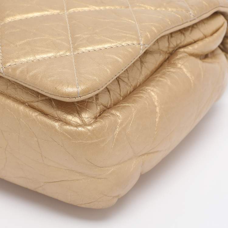 Pre Owned Chanel Gold Quilted Aged Calf Leather Paris-Bombay Pondichery Flap bag