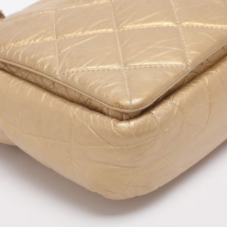 Pre Owned Chanel Gold Quilted Aged Calf Leather Paris-Bombay Pondichery Flap bag