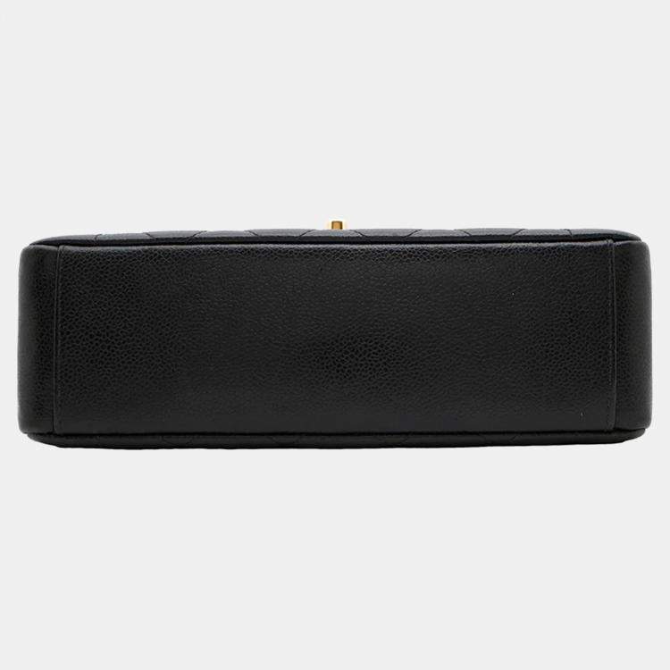 Pre Owned Chanel Diana Black Caviar Leather 25 Chain Shoulder Bag